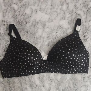 PINK Victoria's Secret Black Starry Bra